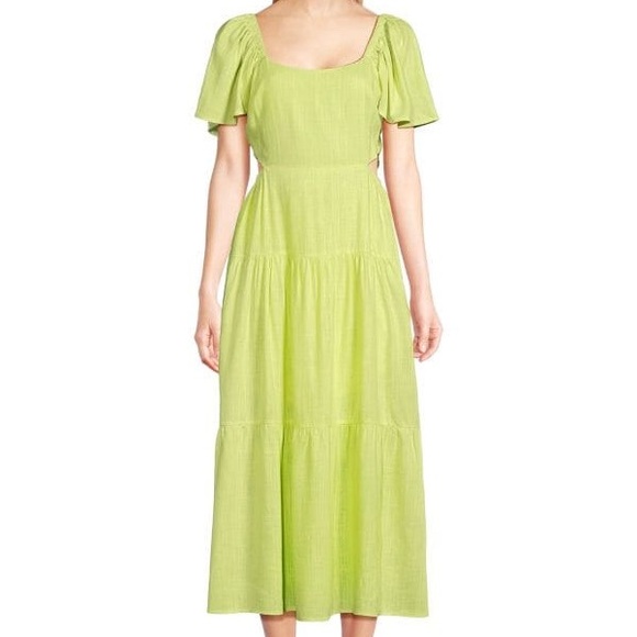 Greylin Dresses & Skirts - Greylin Cutout Midi A Line‎ Dress Celery Green - Large